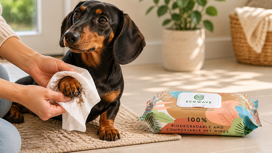 Pack of Eco Wave 100% biodegradable and compostable pet wipes